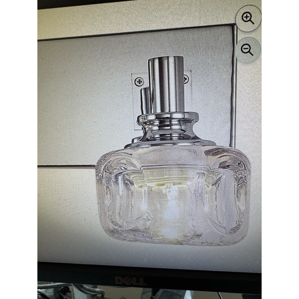 2-Light Chrome Bathroom Vanity Light w/ Crystal Shade